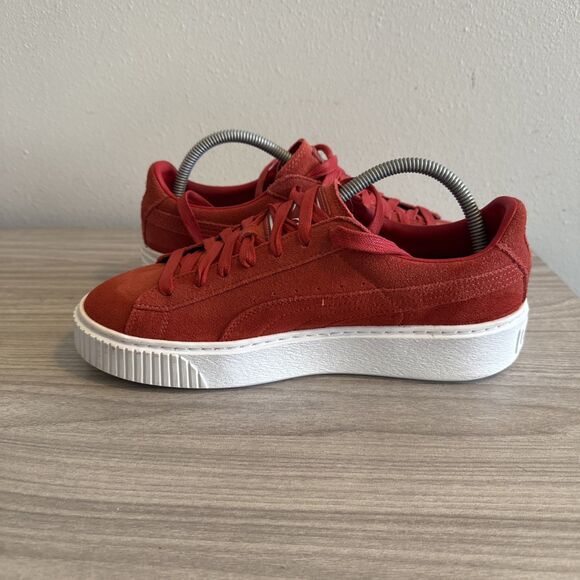 Puma Suede Platform Sneaker Womens Size 9.5 Barbados Cherry 362223-03 - Picture 9 of 11